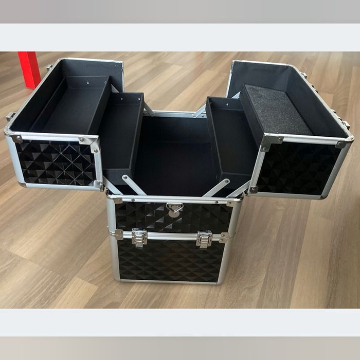Kuferek kosmetyczny kufer organizer czarny 3D NOWY