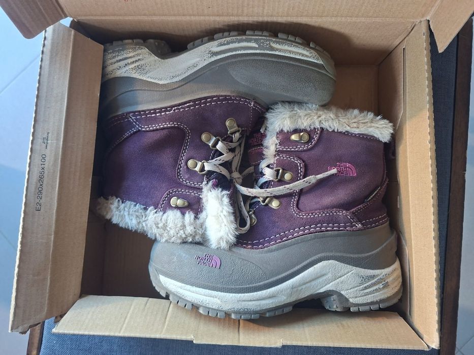The North Face Śniegowce buty dziecięce zimowe fioletowe EU 33.5 21 cm
