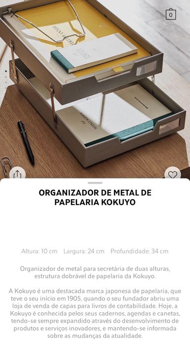 Organizador De Metal De Papelaria KOKUYO Zara Home NOVO