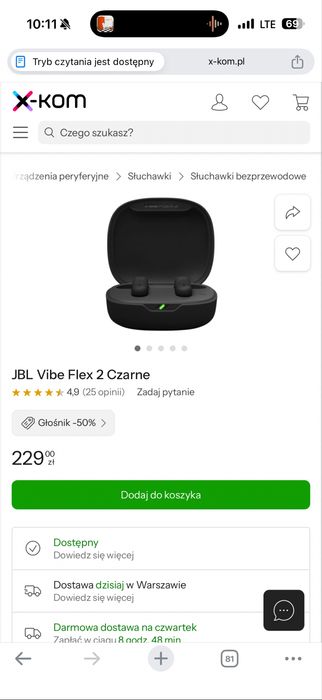 Słuchawki JBL Vibe flex 2