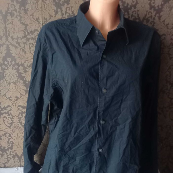 czarna gładka koszula L