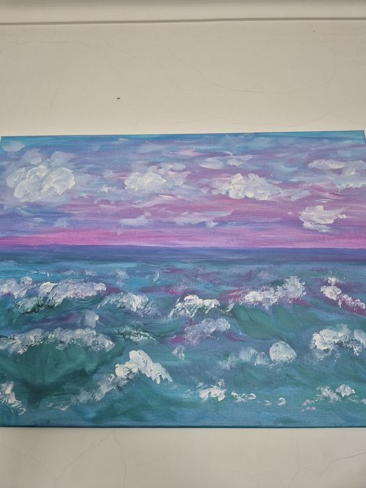 Pintura "Oceano e ondas". Iryna Lyashenko Tela 50 x 70, Acrílico.