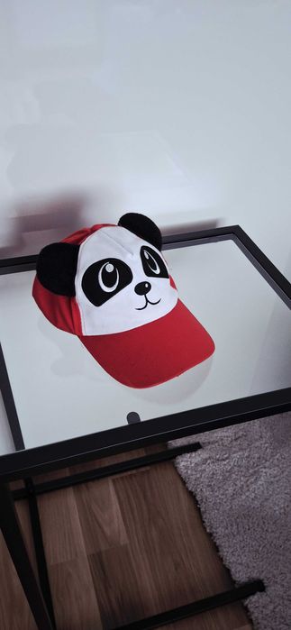 Czapka z daszkiem dla chłopca panda z uszkami 3-5 lat 53cm