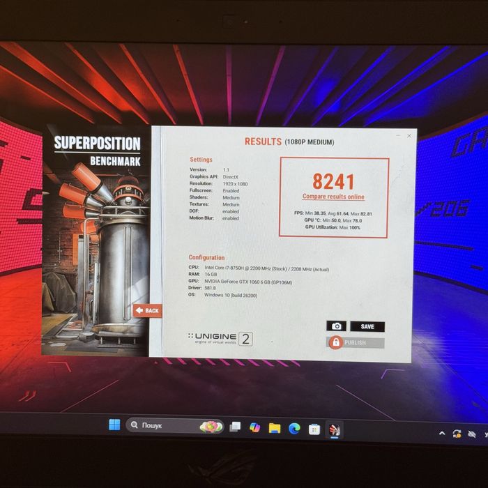 Asus Rog Strix Core i7, gtx 1060 6Gb, 16Gb
