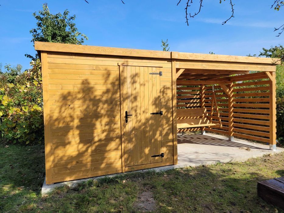 Domek ogrodowy  na narzędzia z tarasem 6x3 montaż gratis