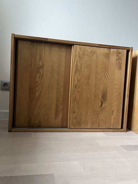 IVAR Ikea Szafka z drzwiami przesuwnymi, sosna, 80x30x60 cm dwie sztuki