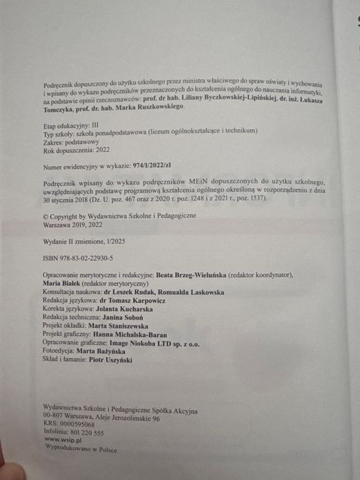 Podrecznik informatyka pierwsza klasa