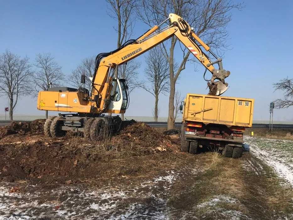 Usługi Koparką ,Koparko- ładowarką ,Minikoparką Koparką dwudrogową  Wywrotkami