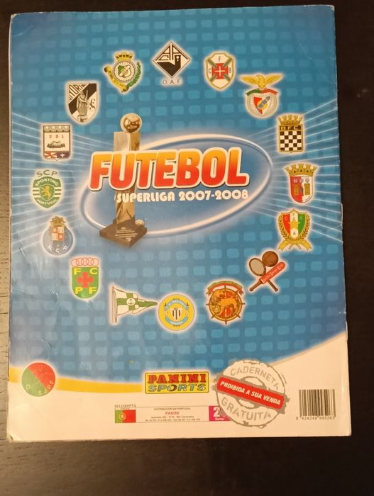 Caderneta futebol época 2007/08,6 cromos colados