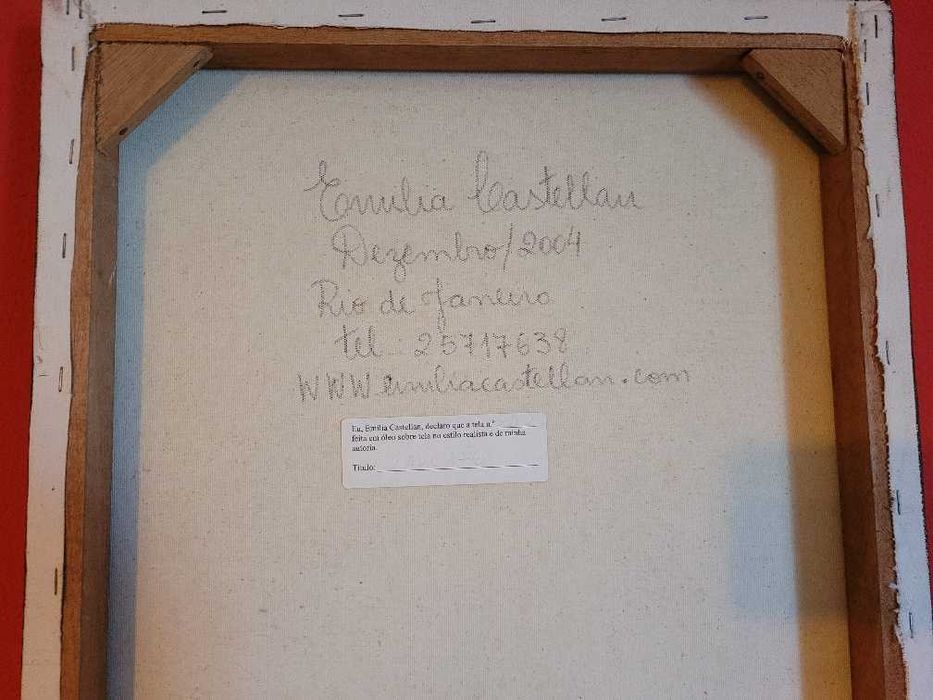 Emília Castellan - Nú masculino - óleo sobre tela 90cm x 40cm