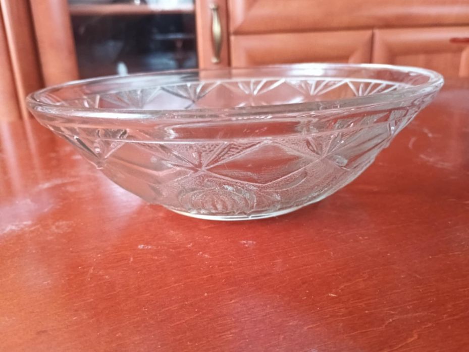 Szklana misa PRL ,antyk