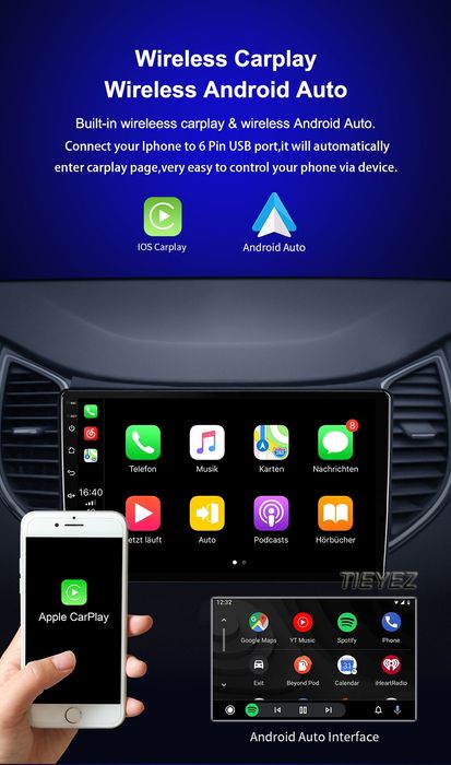 Rádio Android CarPlay Kia Picanto 3 de 2015-20 CarPlay GPS 2/32GB NOVO