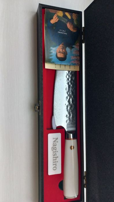 Японський кухонний ніж Киритсуке Nagishiro VG10, 67 шарів, для подарун