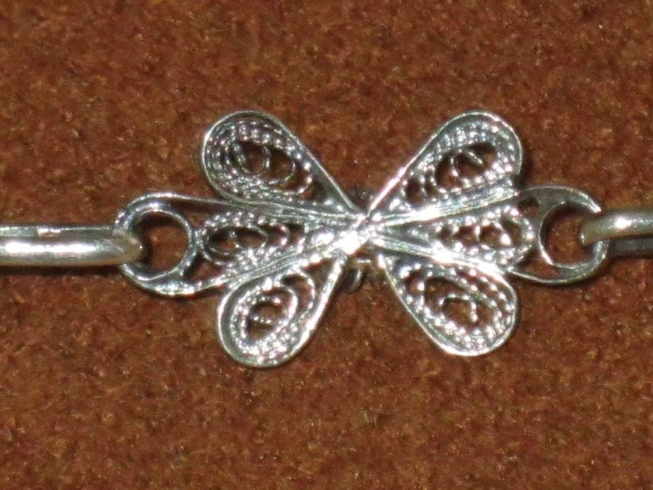 Pulseira Filigrana Artesanal Prata Maciça de Lei 835`/.. C/Contraste