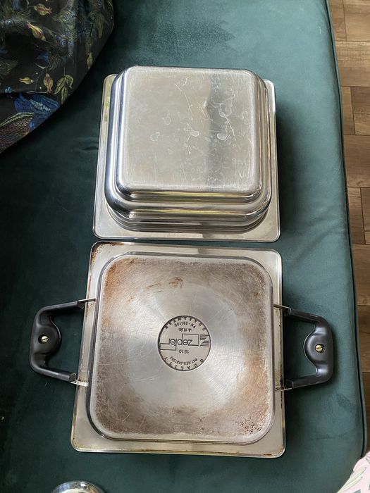 Patelnia grillowa Zepter oryginalna + miska pokrywka kwadratowa