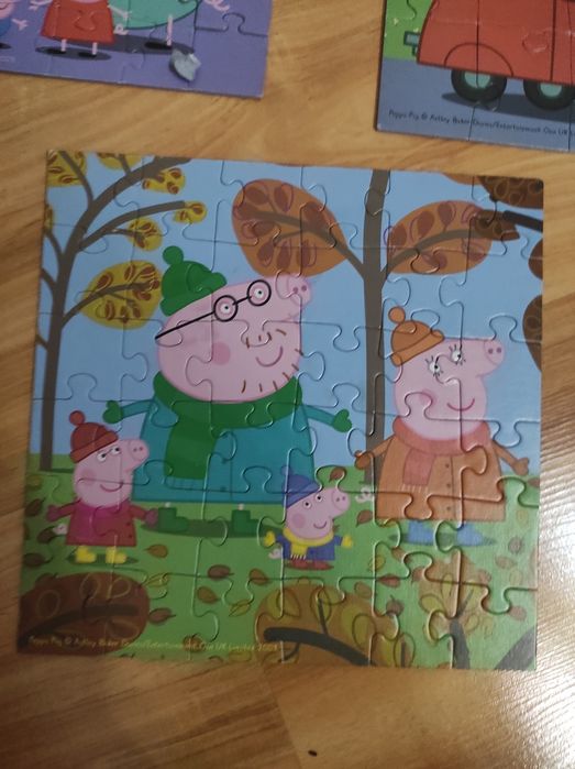 Puzzle Świnka Peppa trzy obrazki
