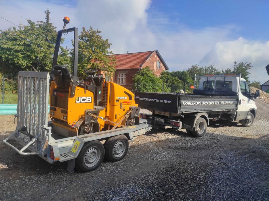 Wynajem walca usługi walcem JCB 2T zagęszczanie dróg terenu Kraków