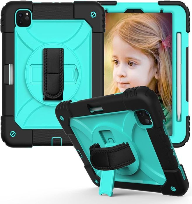 Etui do iPad Air 5/Air 4/Pro 11" z Podstawką Paskiem na Ramię Miętowe