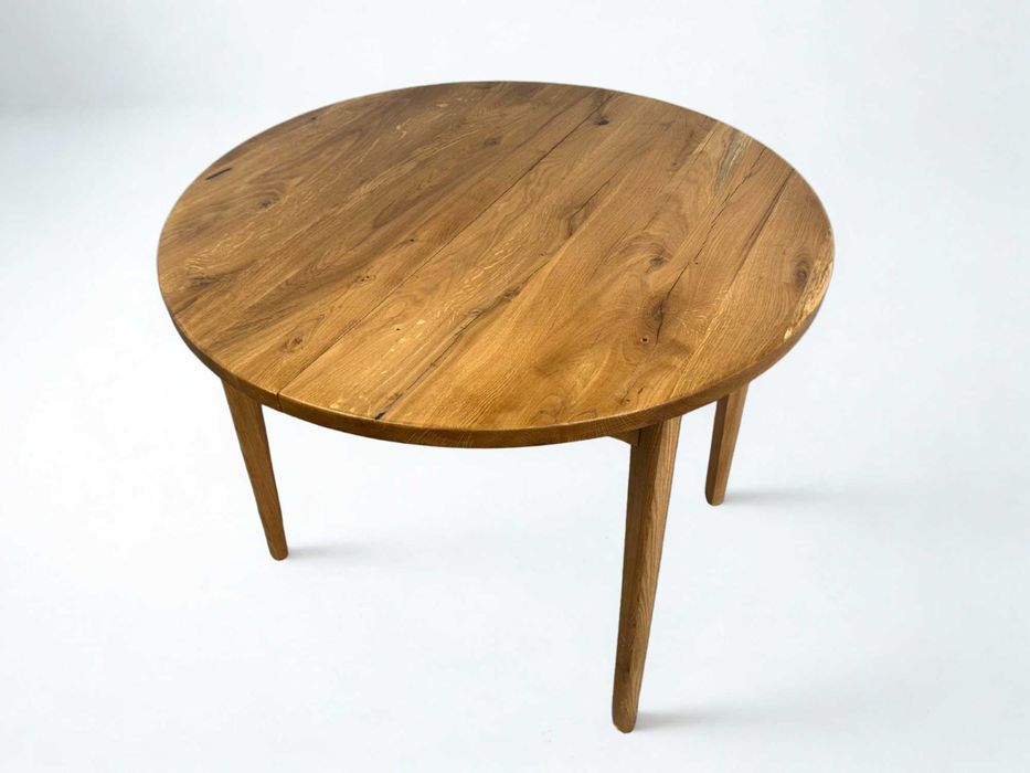 Круглий стіл розкладний Дуб у стилі Рустик