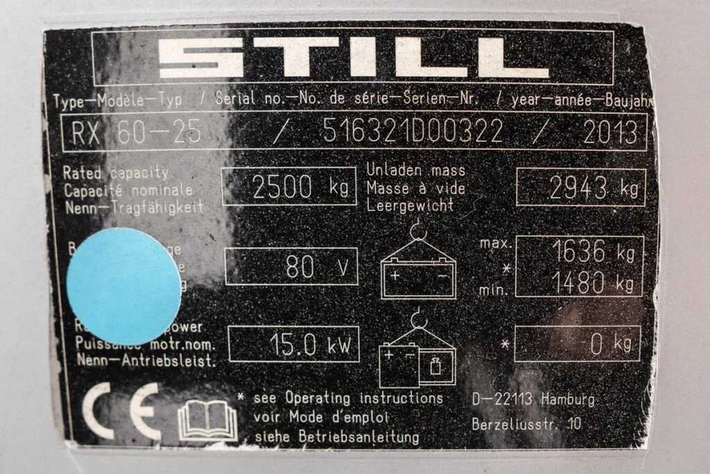 Empilhador elétrico Still RX60-25 2.500 kg | usado