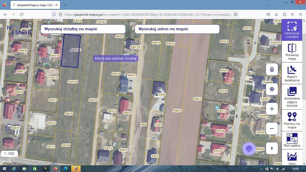 Działki około 1100m2, pełna własność /KW-Bezterminowe Warunki Zabudowy