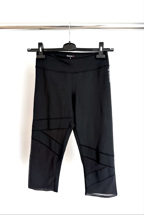 Czarne damskie legginsy sportowe do ćwiczenia sport wf S 36 Reebok
