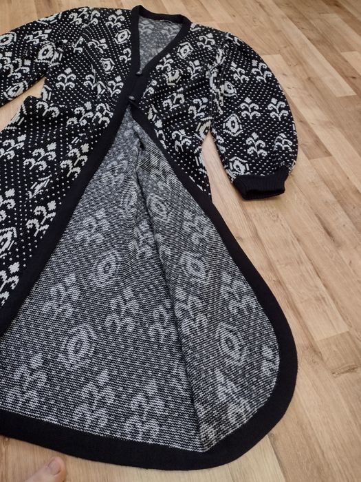 Długi sweter kardigan damski L