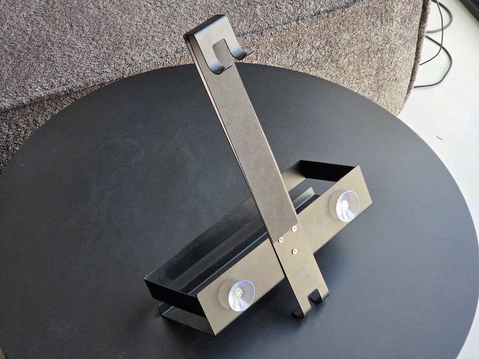 Elegancka półka wieszak na przybory łazienkowe wiesak na kabinę grafit