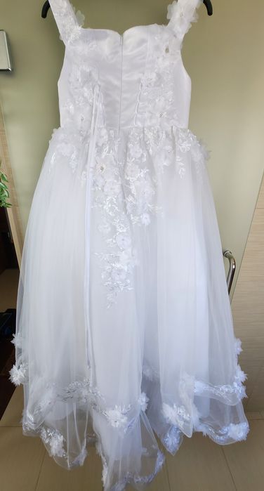 Vestido de Cerimónia Infanto-Juvenil Novo – Tulle e Cetim | 10-11 anos