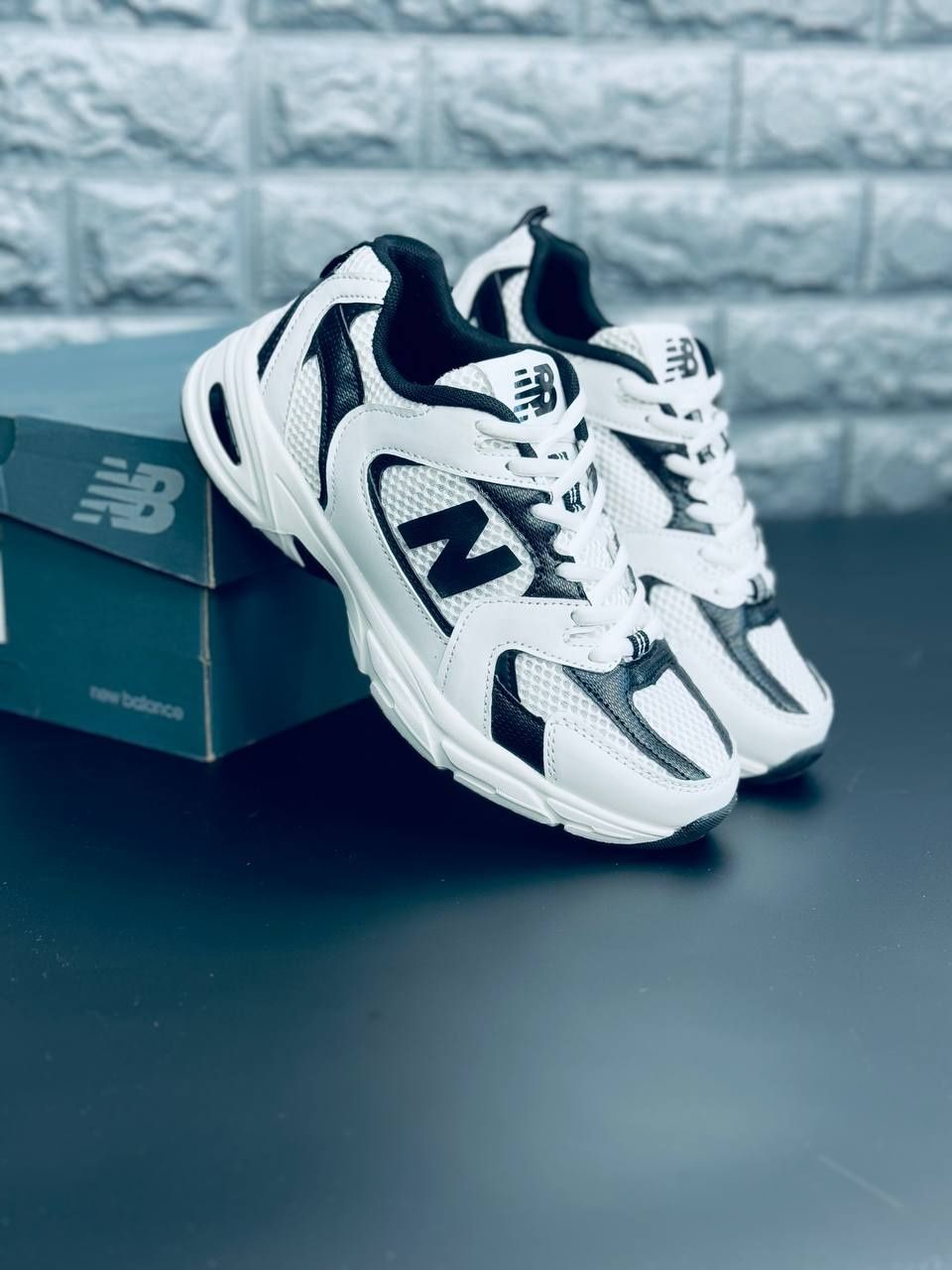 Мужские кроссовки New Balance чёрно-белые кроссовки нью беленс 40-46: 1 ...