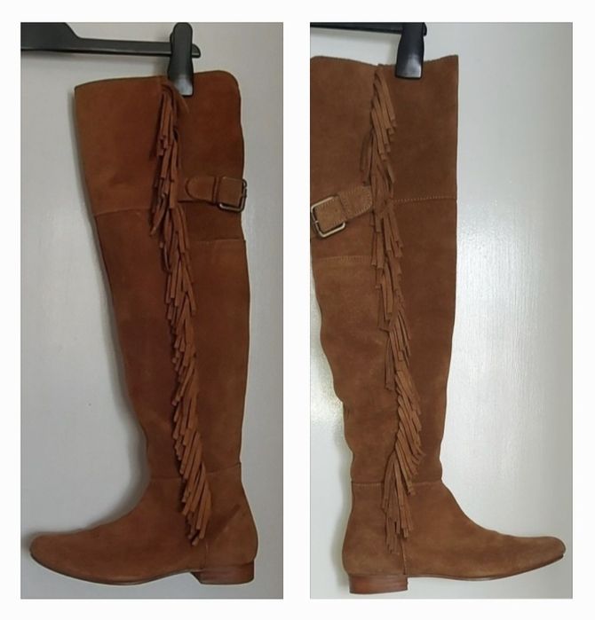 Botas em croûte Mango e/ou Zara de pele...