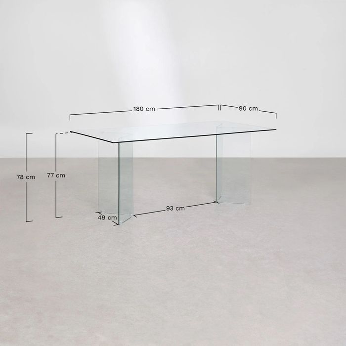 Mesa de jantar em vidro