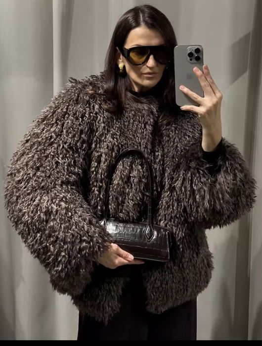 Kontantto puszyste futro lama cieple lekkie xs-xl
