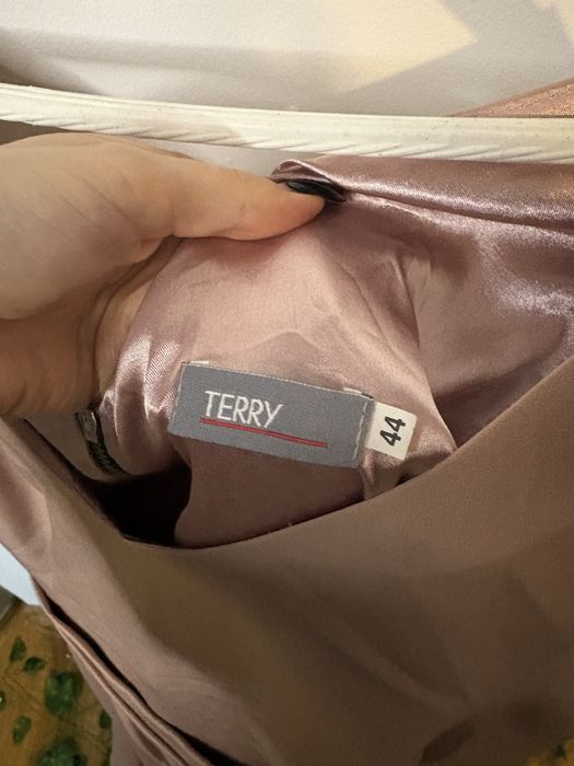 Elegancka suknia długa sukienka maxi brudny róż na wesele