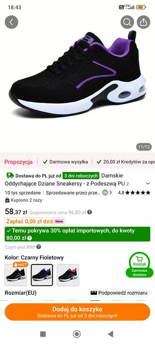 Buty damskie sportowe 40