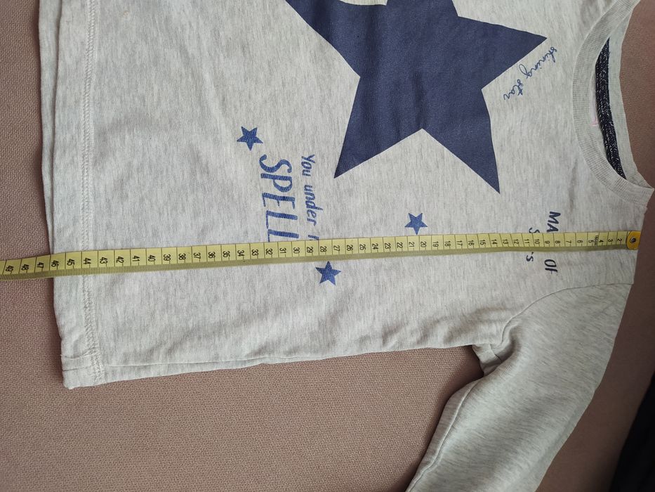 Bluza dziewczęca 146  szara z nadrukiem