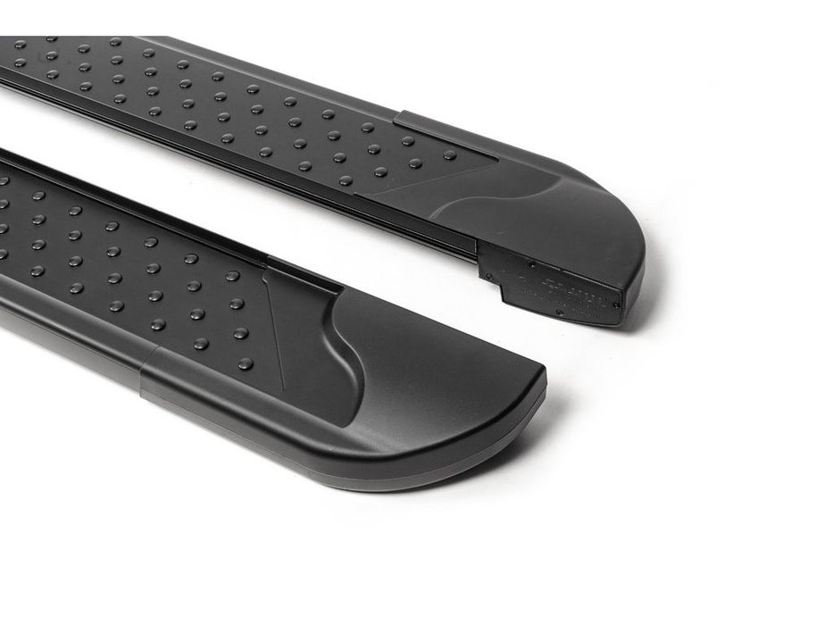 Toyota Hilux 2015- рр. Бокові пороги Allmond Black (2 шт., алюміній)