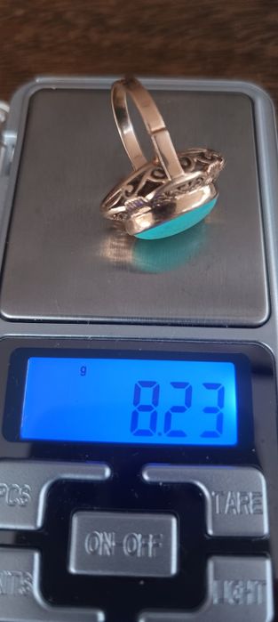 Warmet złoty pierścionek z turkusem