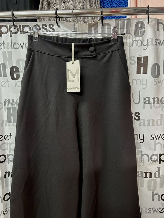 Брюки тёплые палаццо классика, чёрные, Италия, XS-M