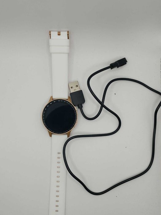 Smartwatch i179 złoty z białym paskiem – nowy, z pudełkiem