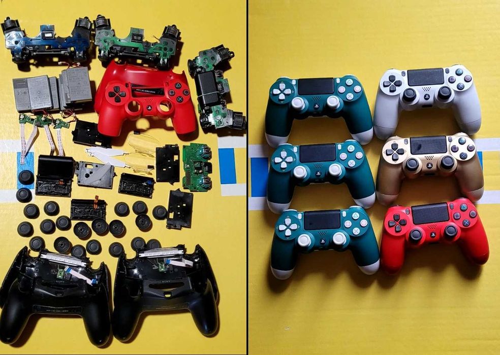 Запчасти геймпадів джойстиків DualShock Дуалшок PS4 Запчастини акумулятор (акум) сенсор плата майн контролер заряду стіки шлейф віконце тримач