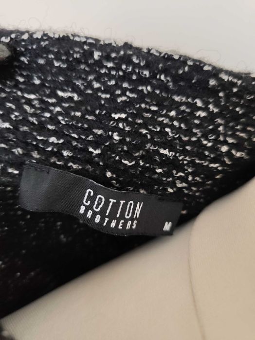 Czarny melanżowy kardigan sweterek narzutka M 38 basic casual office