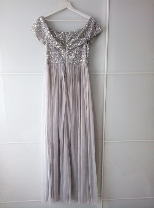 M4. Maya r. 38 Deluxe nowa srebrna hiszpanka z cekinami ASOS na wesele