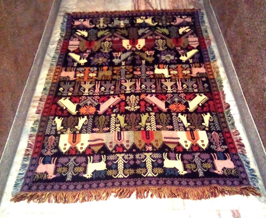 Manta lã mexicano ou pendurada parede. Étnica handmade. Não usada