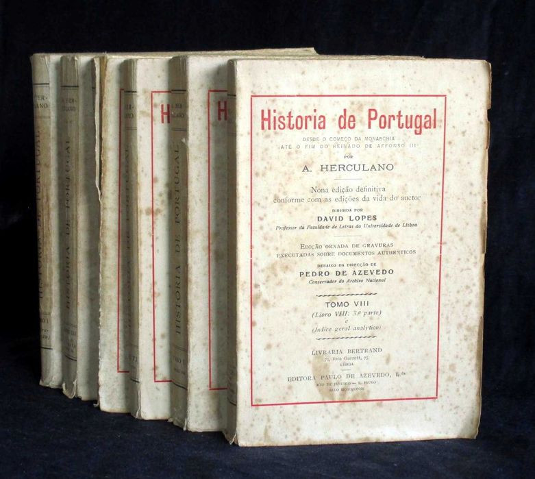 Livros História de Portugal 6 volumes Alexandre Herculano Bertrand
