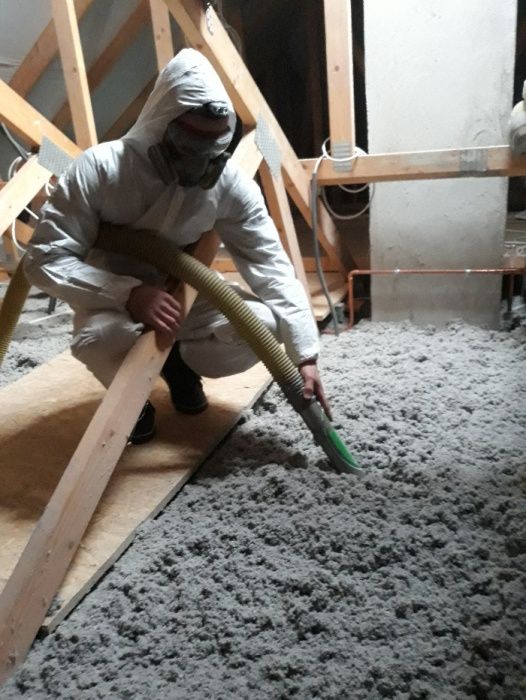 Docieplenie Poddasza CELULOZA Metodą wdmuchiwania STROPODACH IZOLACJA