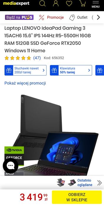 Laptop gamingowy Lenovo
