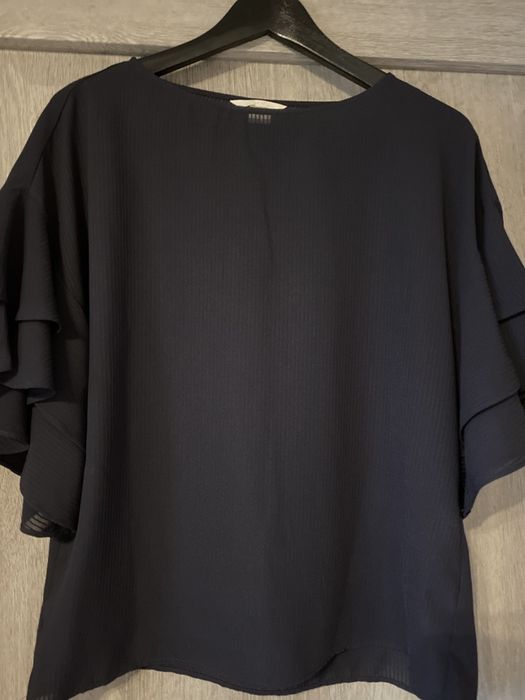 H&M grantowa zwiewna delikatna falbany elegancka biuro 34 S M HIT