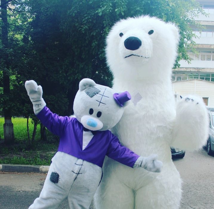 Белый мишка поздравление медведя аниматора Одесса