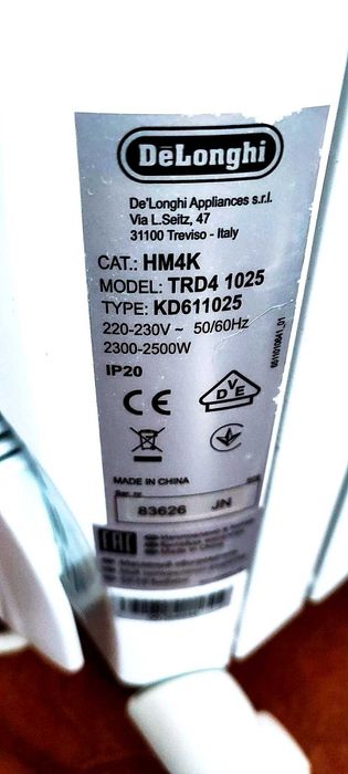 Aquecedor a óleo 2500w Delonghi
